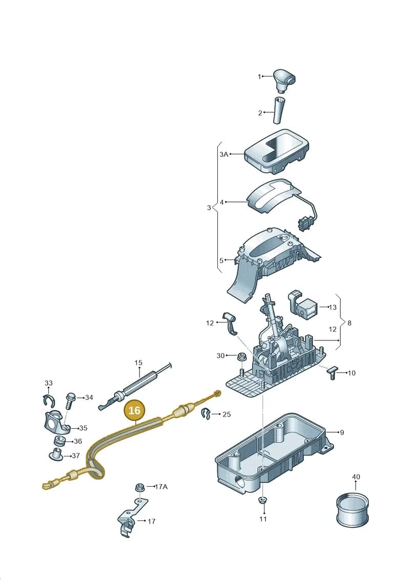6Q0713265B — Volkswagen Polo Vivo (2014-2017) diagram 784713100, position 16