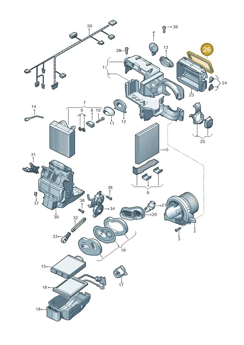 6Q0819165 — Volkswagen Polo 1.6 (2020-2022) diagram 773820100, position 26