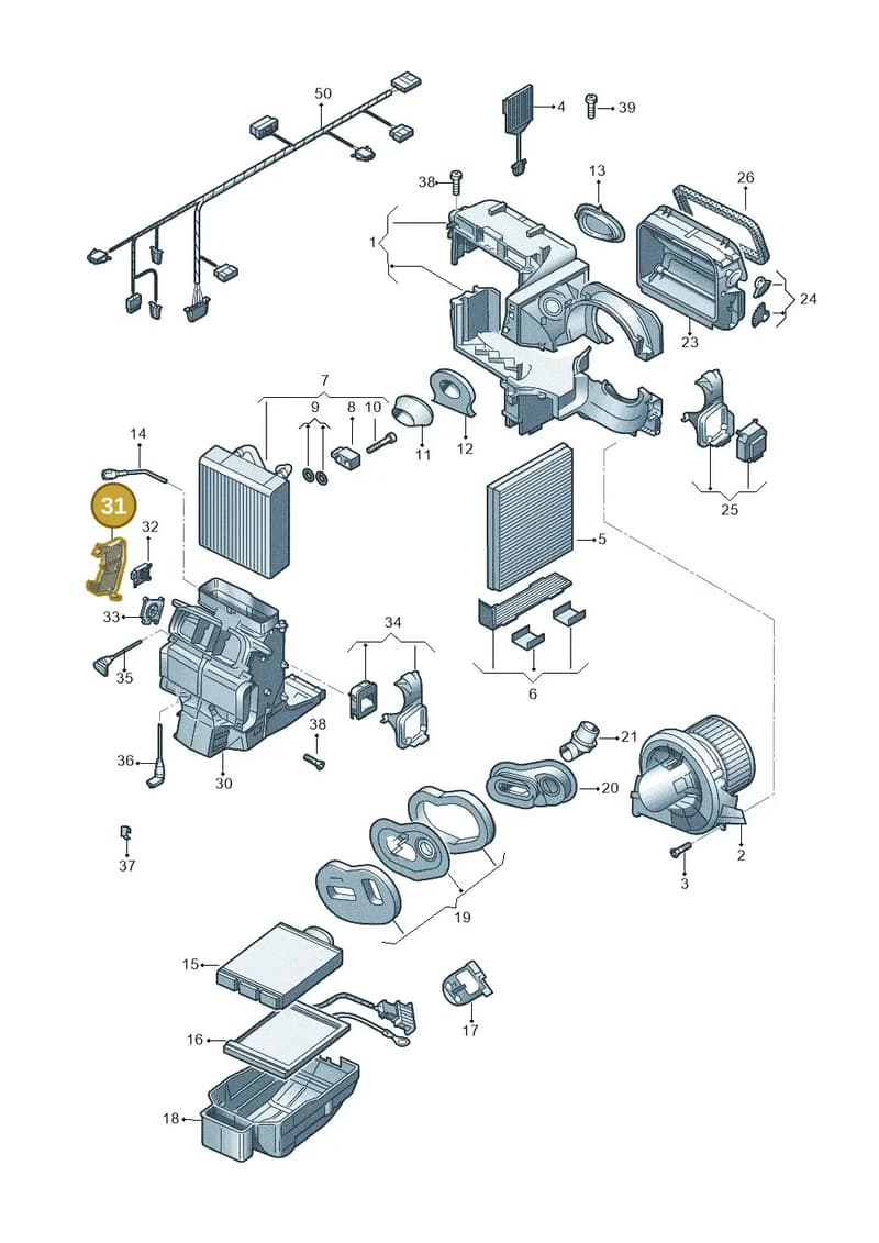 6Q0820892B — Volkswagen Polo 1.4 BlueMotion (2014-2017) diagram 773820200, position 31