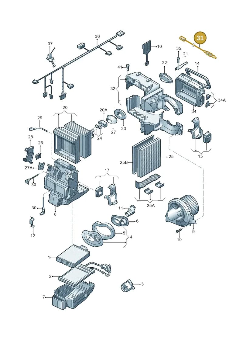 6Q0907543C — Volkswagen Polo (2012-2014) diagram 747820200, position 31