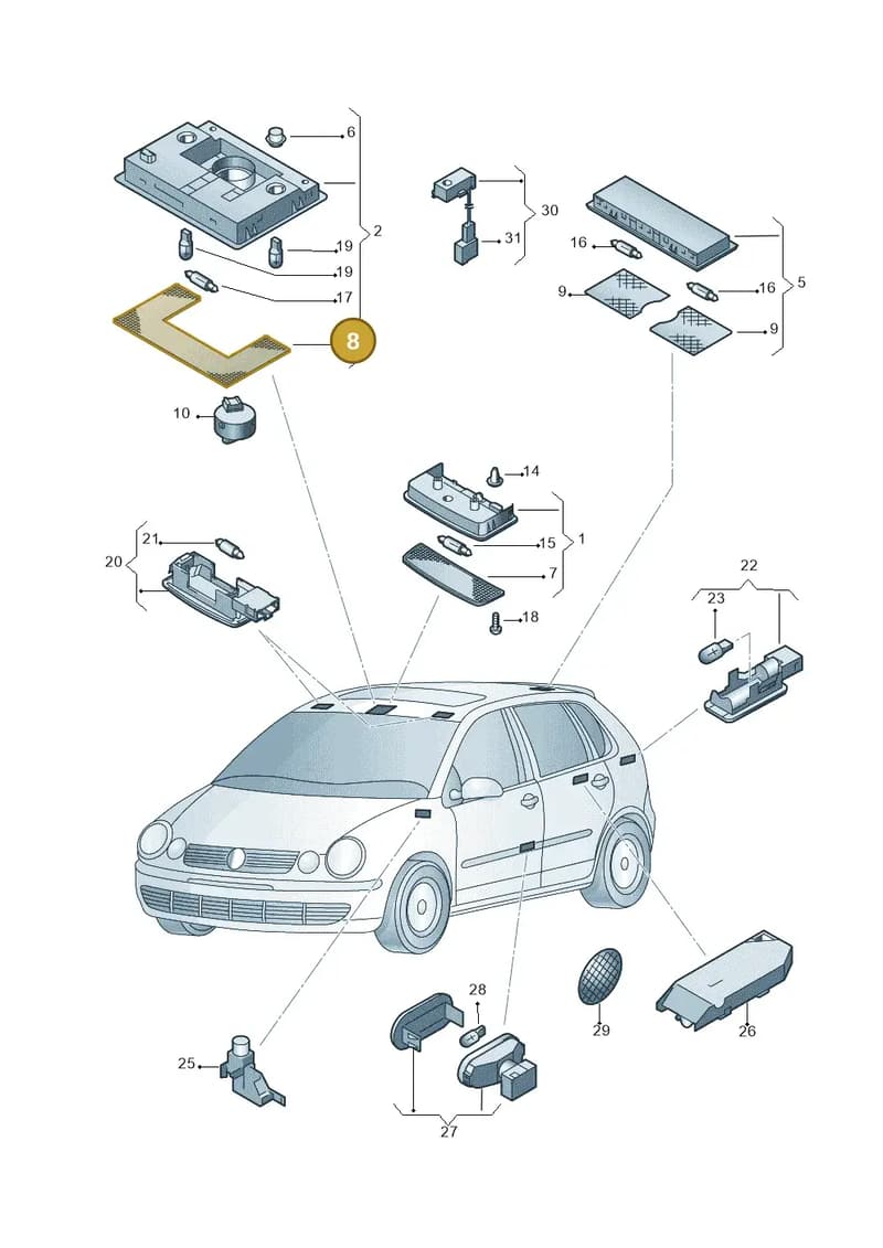 6Q0947125A — Volkswagen Polo (2008-2009) diagram 253947000, position 8