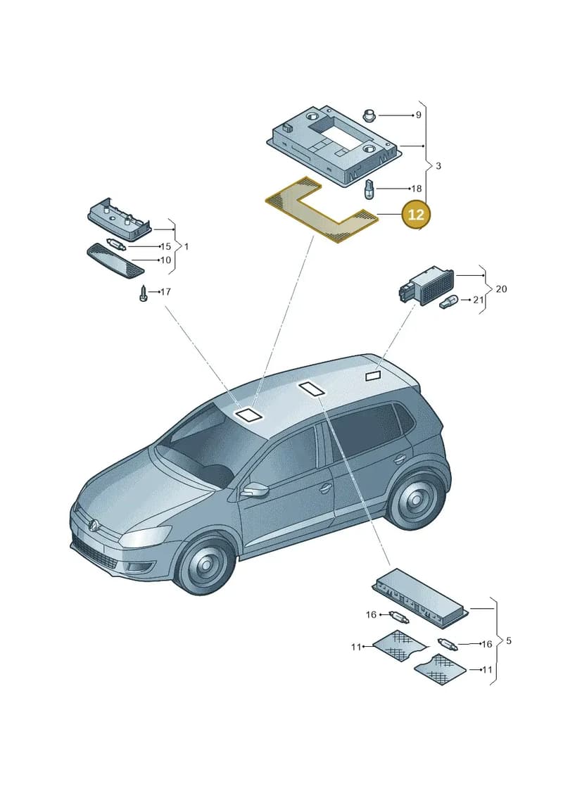 6Q0947125A — Volkswagen Polo (2010-2015) diagram 677947000, position 12