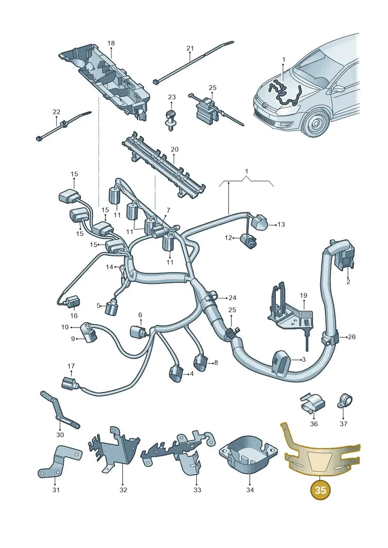 6Q0971501F — Skoda Rapid (2012-2022) diagram 873971100, position 35