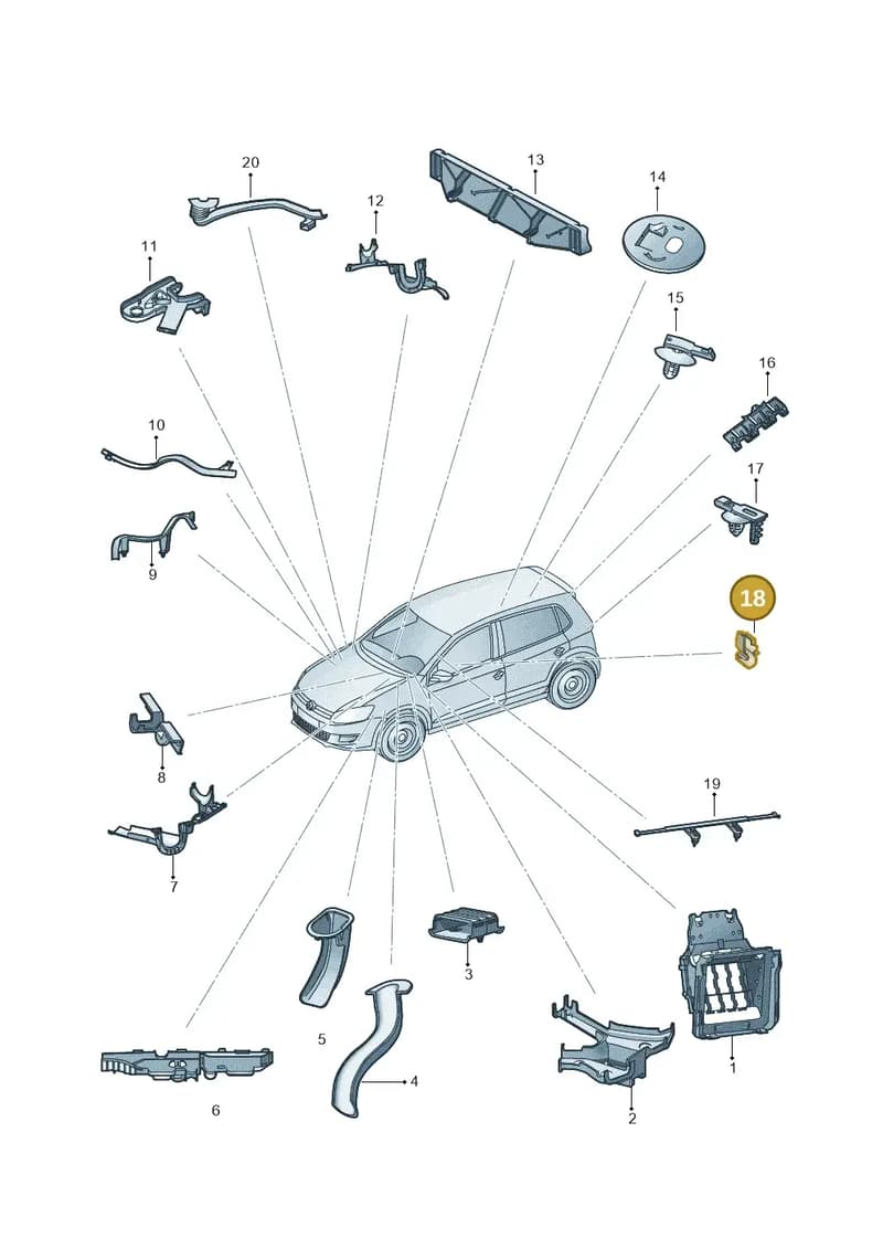 6Q0971615S — Skoda Fabia (2014-2022) diagram 773972050, position 18