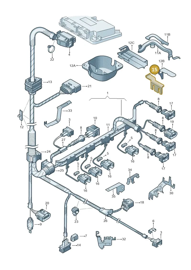6Q0971848M — SEAT IBIZA                  06> (2005-) diagram 225971050, position 15