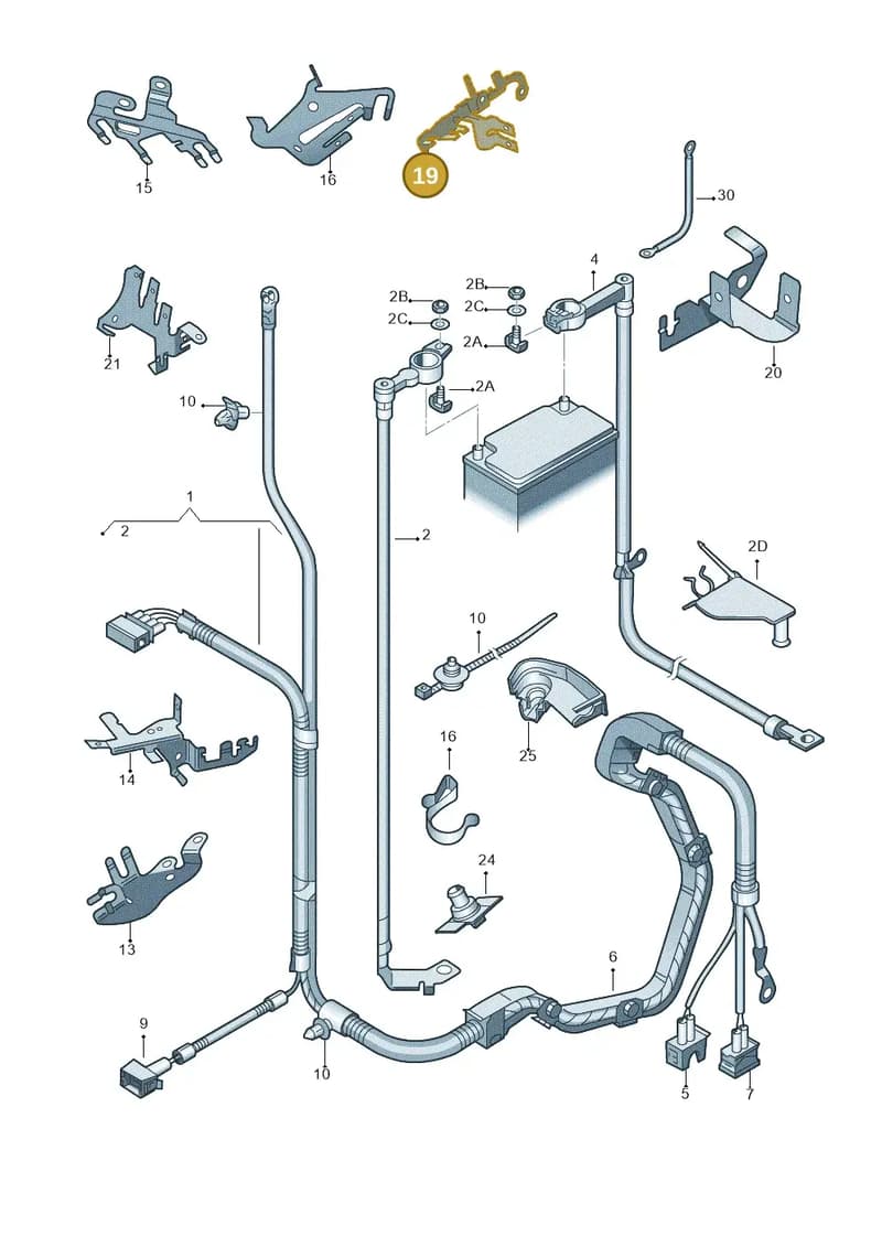 6Q0971858AA — Skoda Roomster (2010-2015) diagram 697971650, position 19