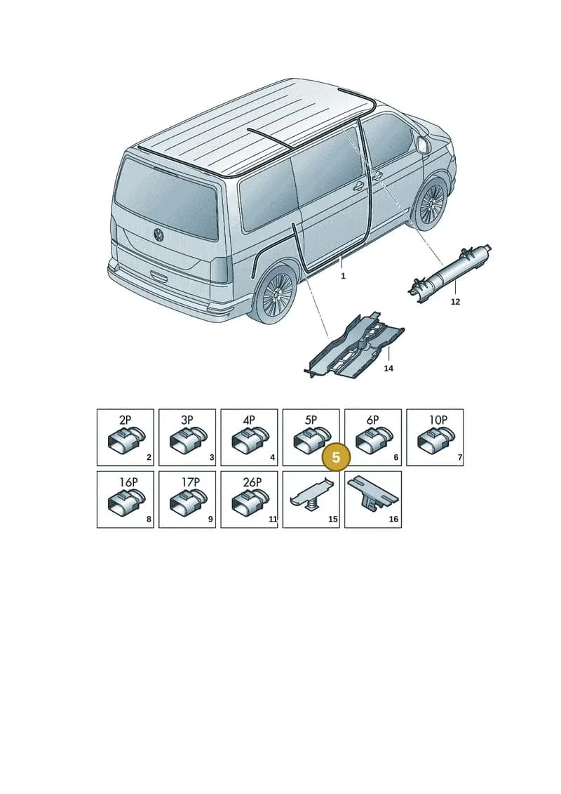 6Q0972705 — Volkswagen Transporter Multivan (2019-2024) diagram 7em972080, position 5
