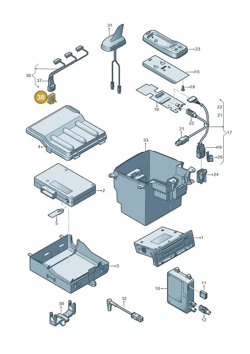 6Q0972706B — Audi RS4 Av. qu. 4.2 (2012-2015) diagram 647035560, position 38