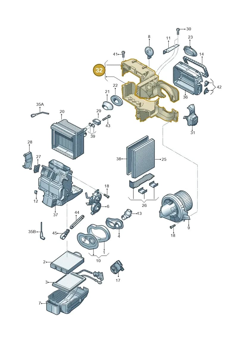 6Q2820007A — Volkswagen Polo (2008-2009) diagram 672820100, position 32