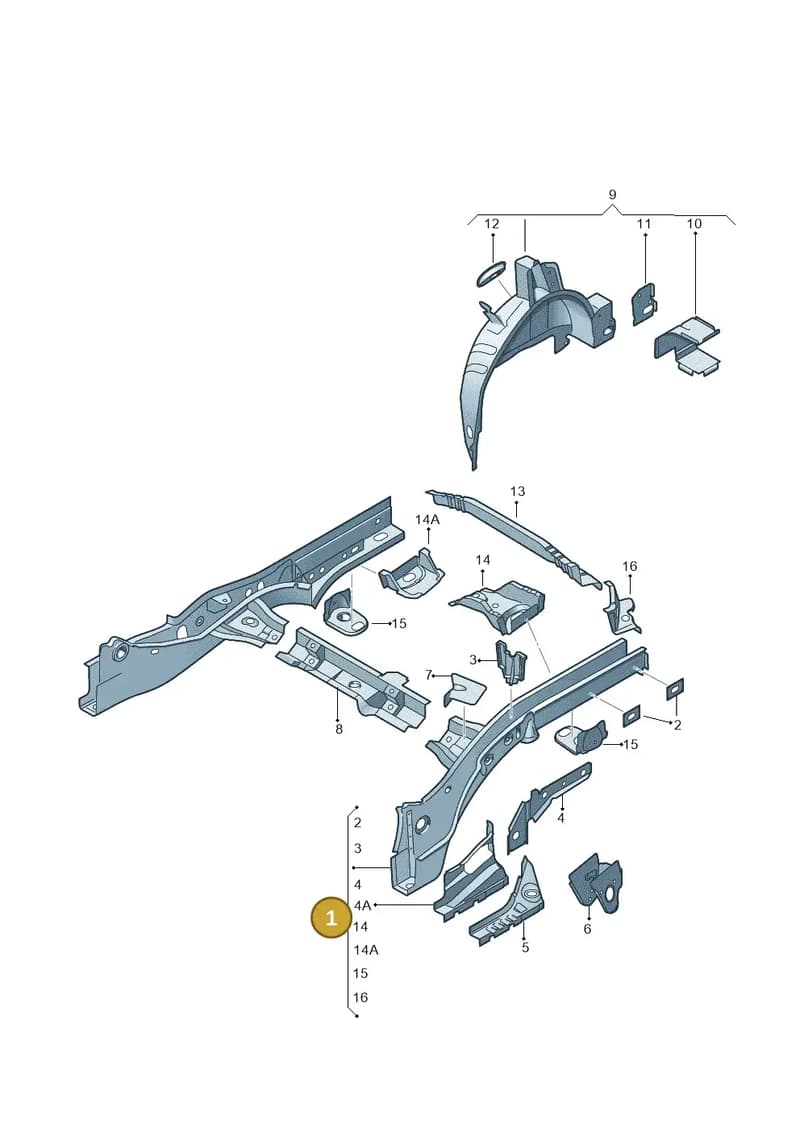 6Q6803501C — Audi A1 Sportback (2014-2018) diagram 792803200, position 1