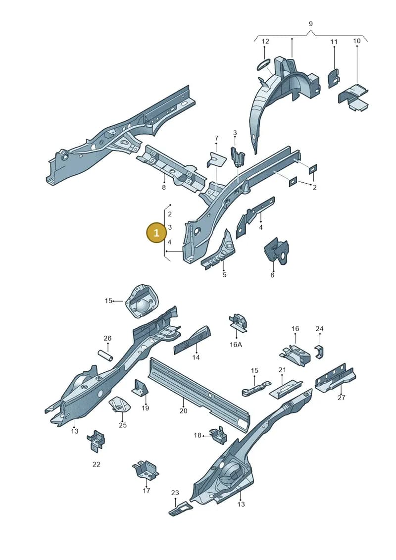6Q6803502C — Audi A1 Sportback (2010-2015) diagram 708803250, position 1