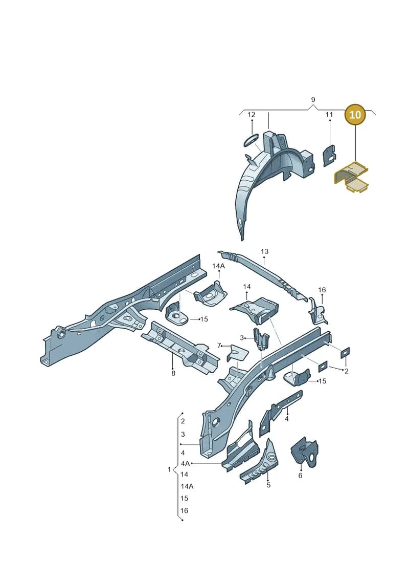6Q6804749D — Audi A1 Sportback (2014-2018) diagram 792803200, position 10