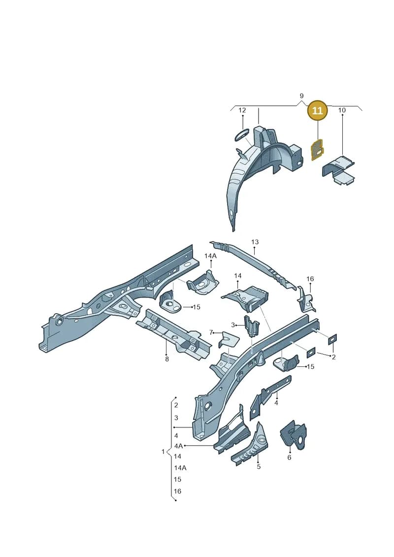 6Q6813259A — Audi A1 Sportback (2014-2018) diagram 792803200, position 11