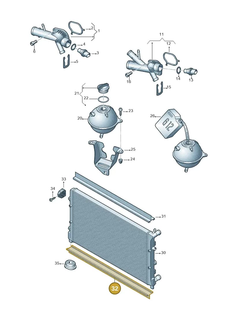 6R0121345J — Skoda Roomster (2010-2015) diagram 677121850, position 32