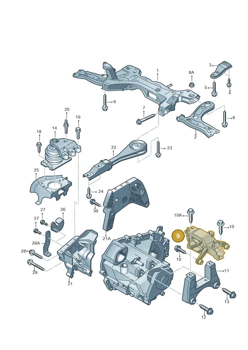 6R0199555P — Audi A1 Sportback (2014-2018) diagram 792199300, position 9