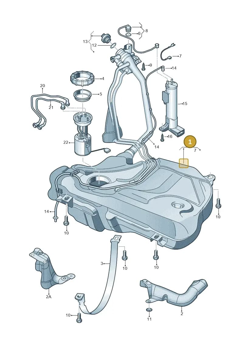 6R0201060AC — Audi A1 Sportback (2014-2018) diagram 747201400, position 1