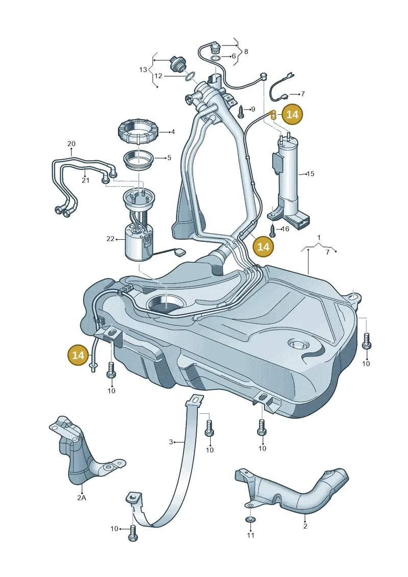 6R0201997B — Audi A1 Sportback (2014-2018) diagram 747201400, position 14