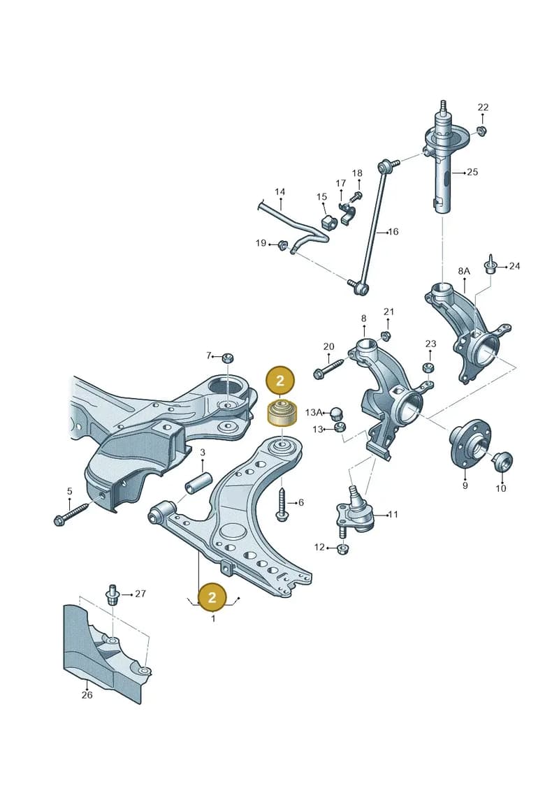 6R0407181B — Audi A1 Sportback (2014-2018) diagram 708407000, position 2