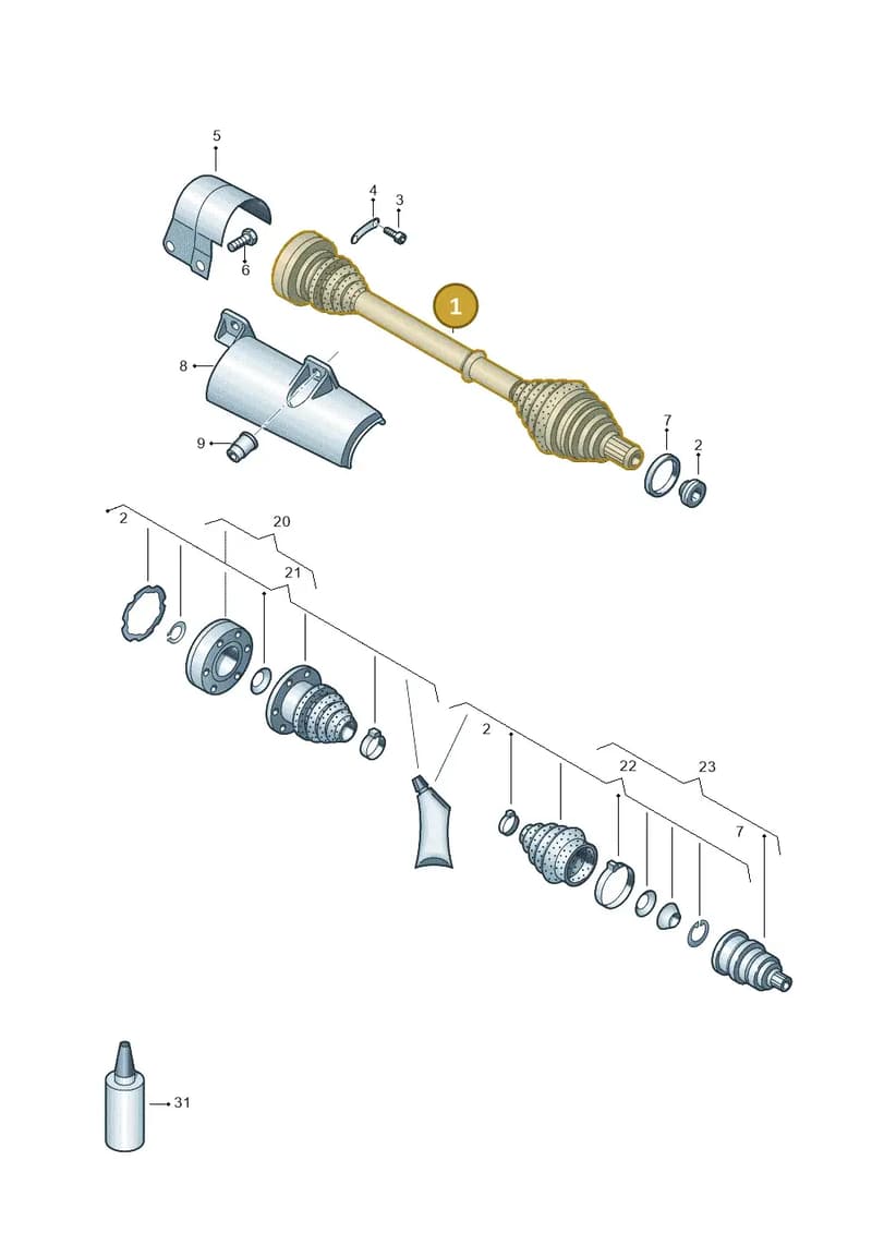 6R0407761A — Audi A1 Sportback (2014-2018) diagram 792407400, position 1