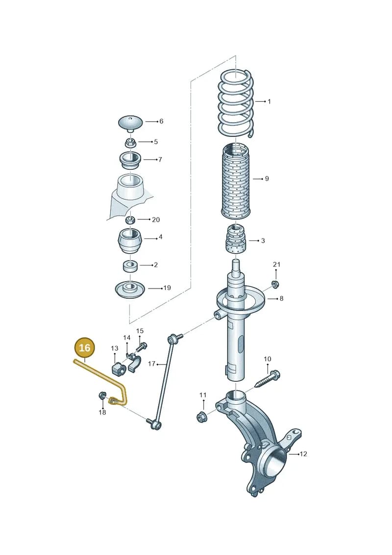 6R0411305B — Skoda Rapid (2012-2022) diagram 608411010, position 16