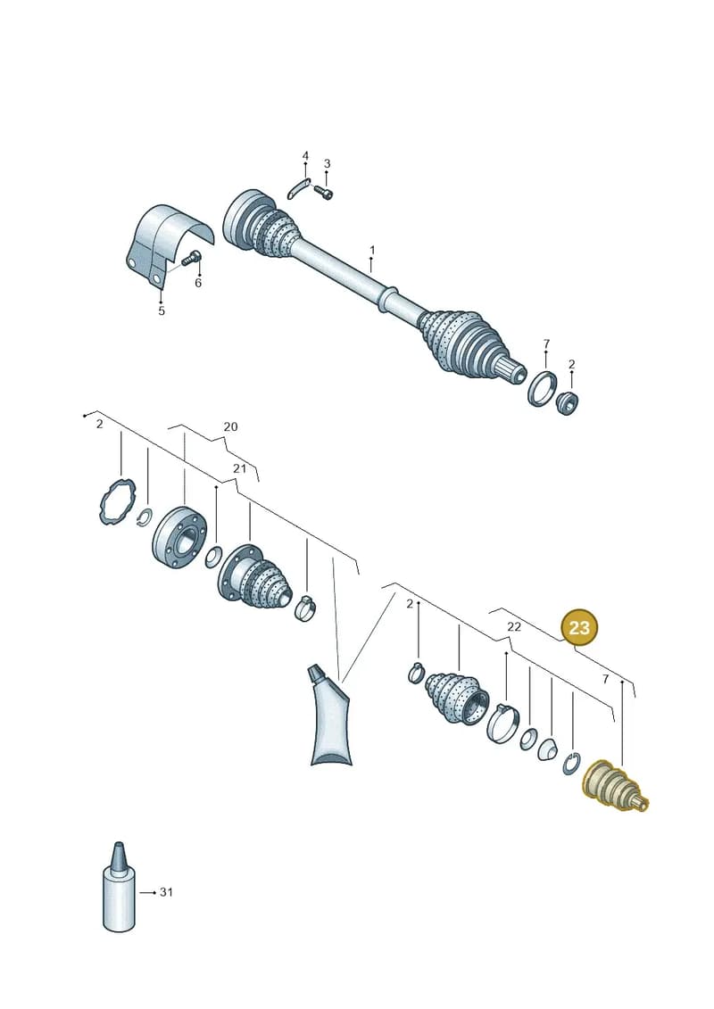 6R0498099B — Audi A1 Sportback (2014-2018) diagram 792407250, position 23