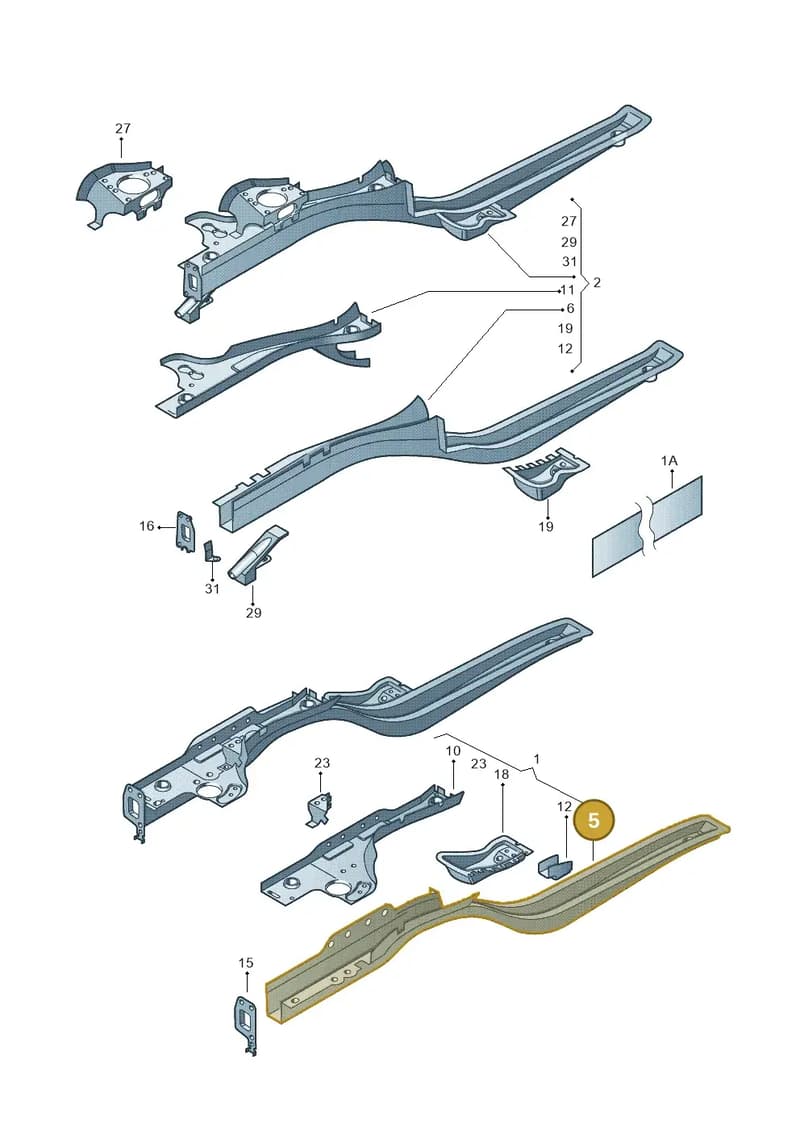 6R0803105B — Skoda Fabia (2014-2022) diagram 253803000, position 5