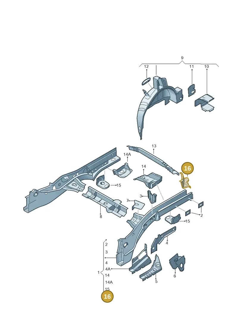 6R0803149 — Audi A1 Sportback (2014-2018) diagram 792803200, position 16