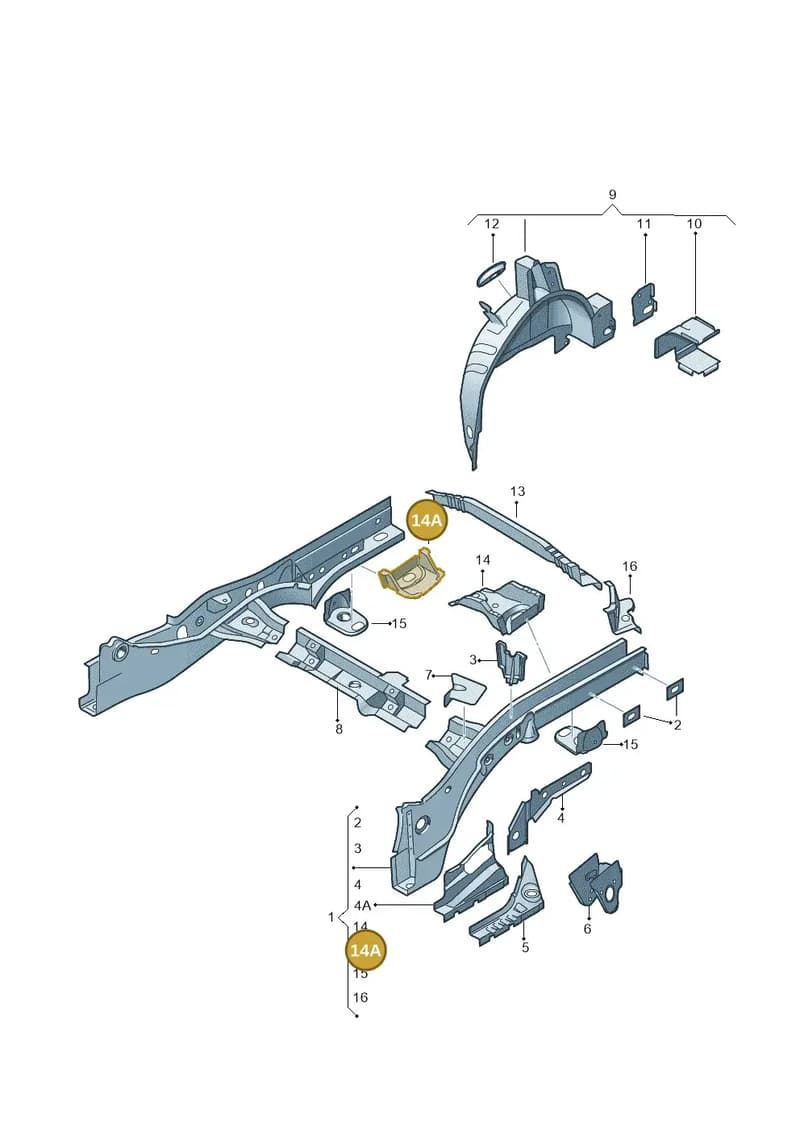 6R0803348A — Audi A1 Sportback (2014-2018) diagram 792803200, position 14A