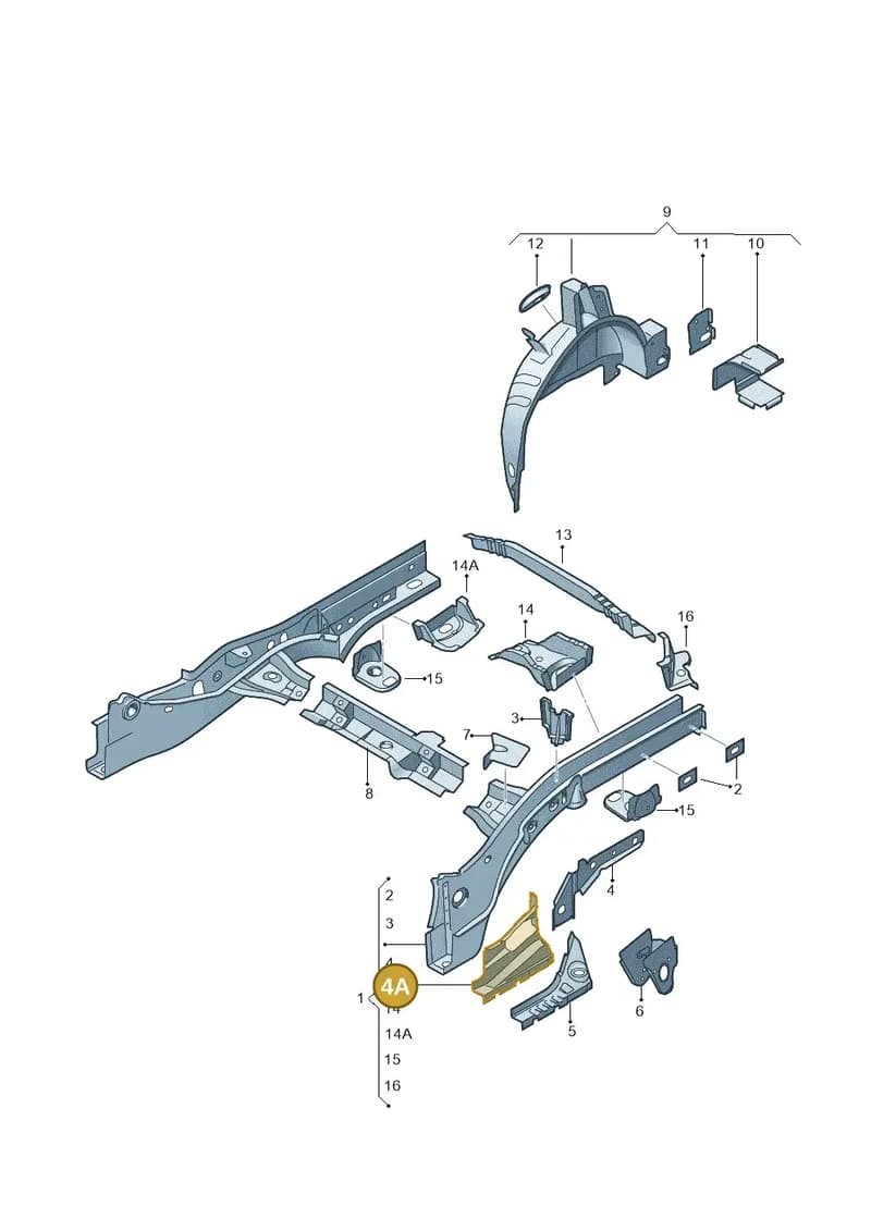 6R0803509 — Audi A1 Sportback (2014-2018) diagram 792803200, position 4A