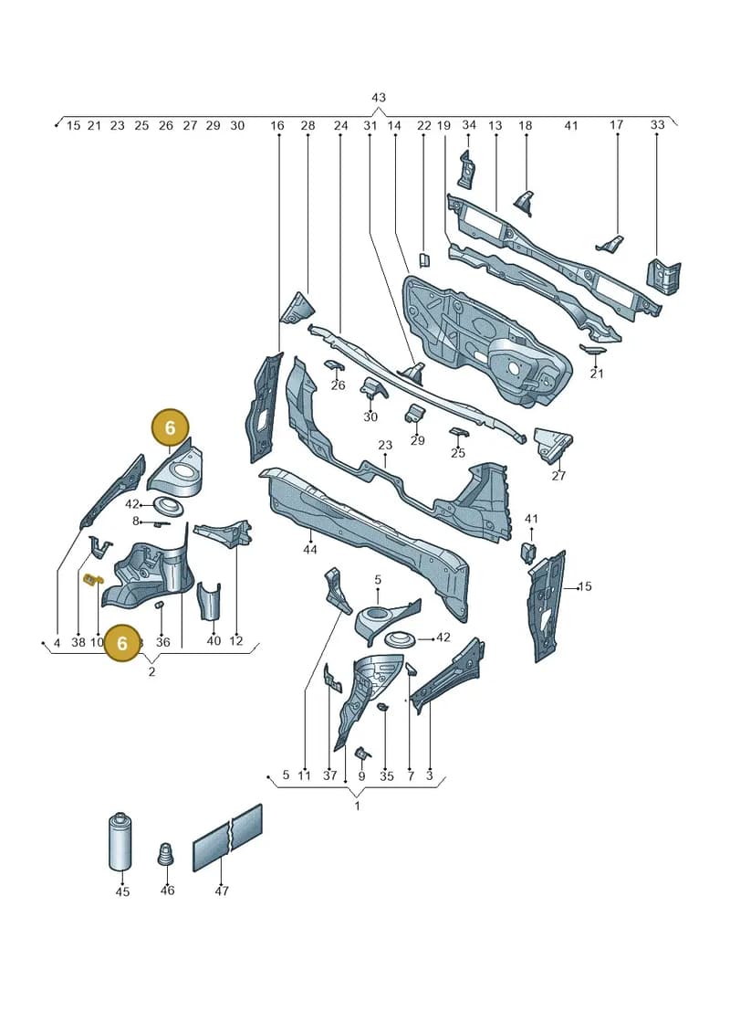 6R0809122A — Skoda Rapid (2012-2022) diagram 62x803005, position 6