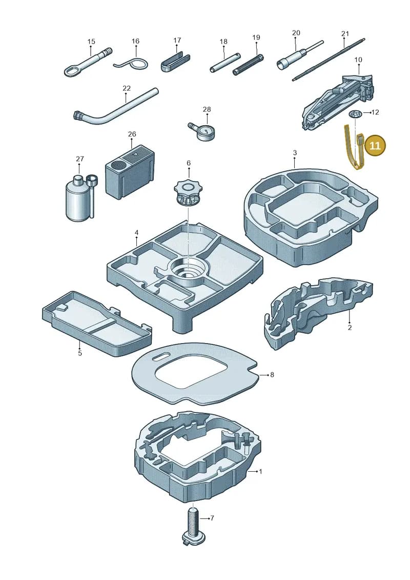 6R0867749 — Audi A1 Sportback (2010-2015) diagram 708011100, position 11
