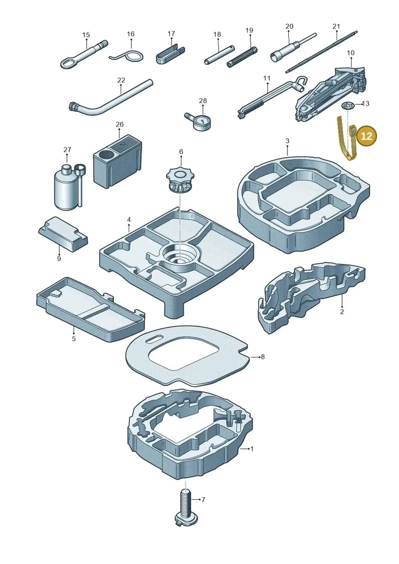 6R0867749 — Audi A1 Sportback (2014-2018) diagram 792011100, position 12