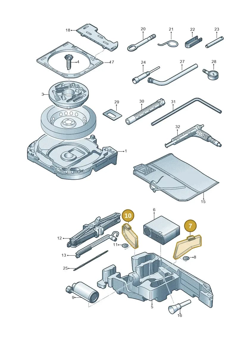 6R0867749 — Audi TTS (2014-2023) diagram 850011100, position 7+10