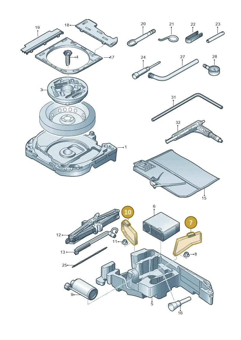 6R0867749 — Audi TT RS (2016-2023) diagram 898011100, position 7+10