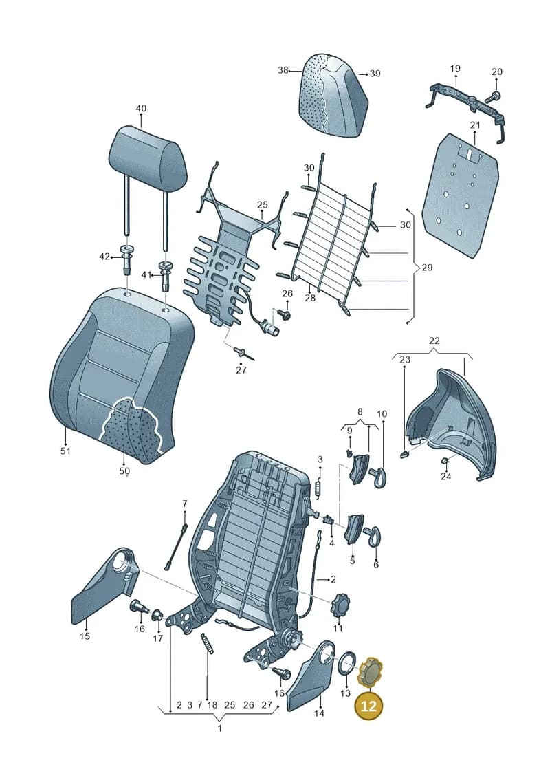 6R0881671C4PK — Audi A1 Sportback (2014-2018) diagram 792881500, position 12