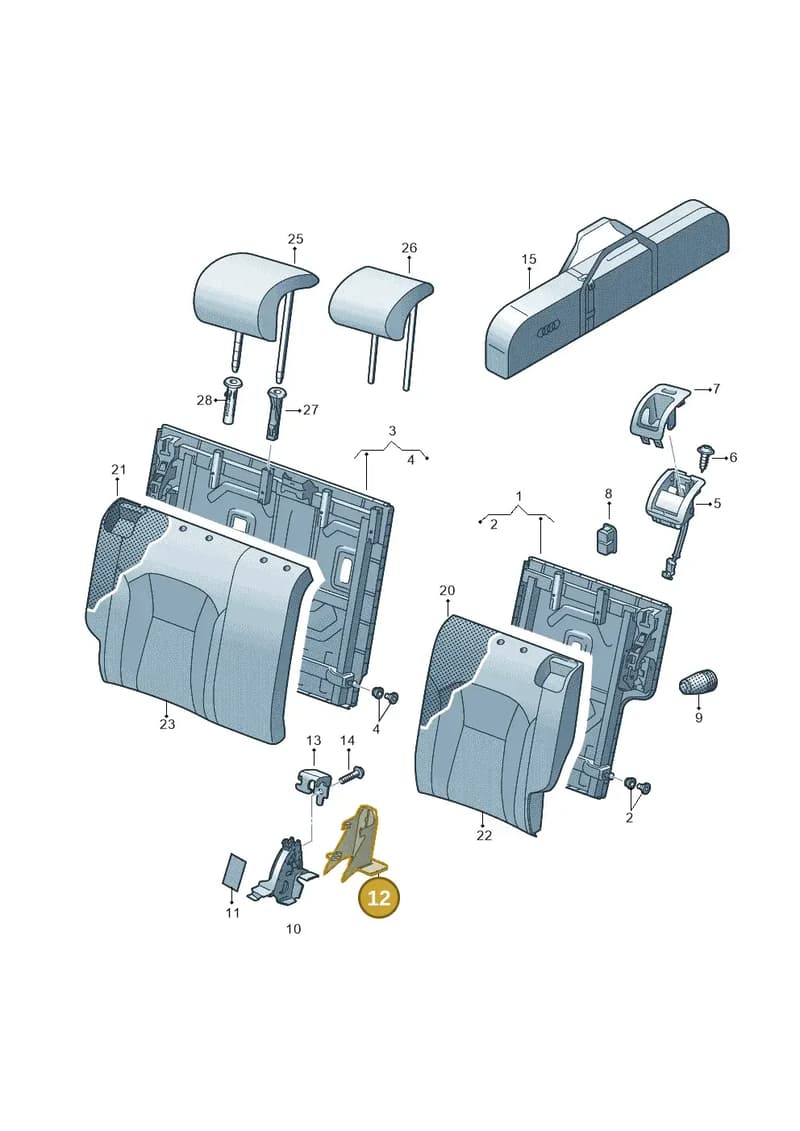 6R0886197 — Audi A1 Sportback (2014-2018) diagram 792885700, position 12