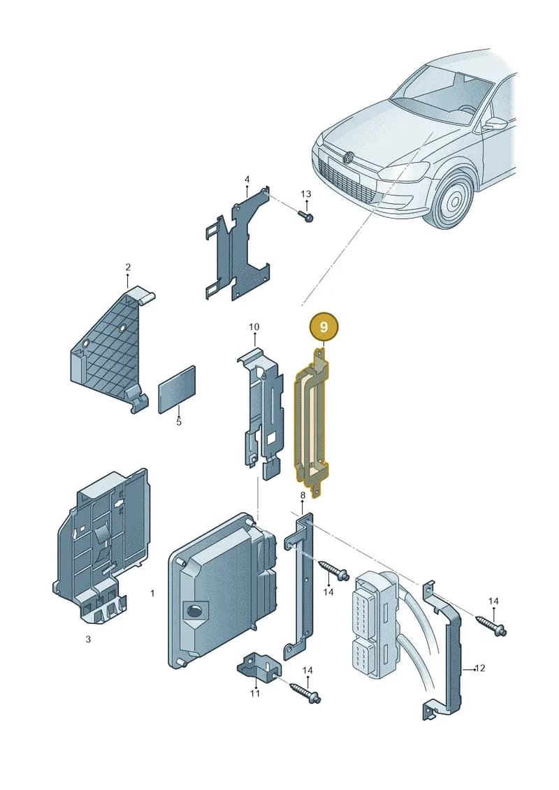 6R0907269D — Volkswagen Polo (2012-2014) diagram 747906220, position 9