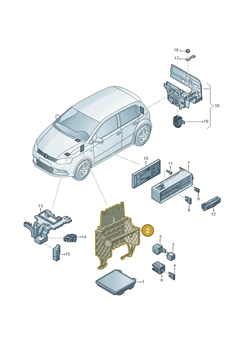 6R0907371C — Volkswagen Polo (2009-2012) diagram 672937010, position 2