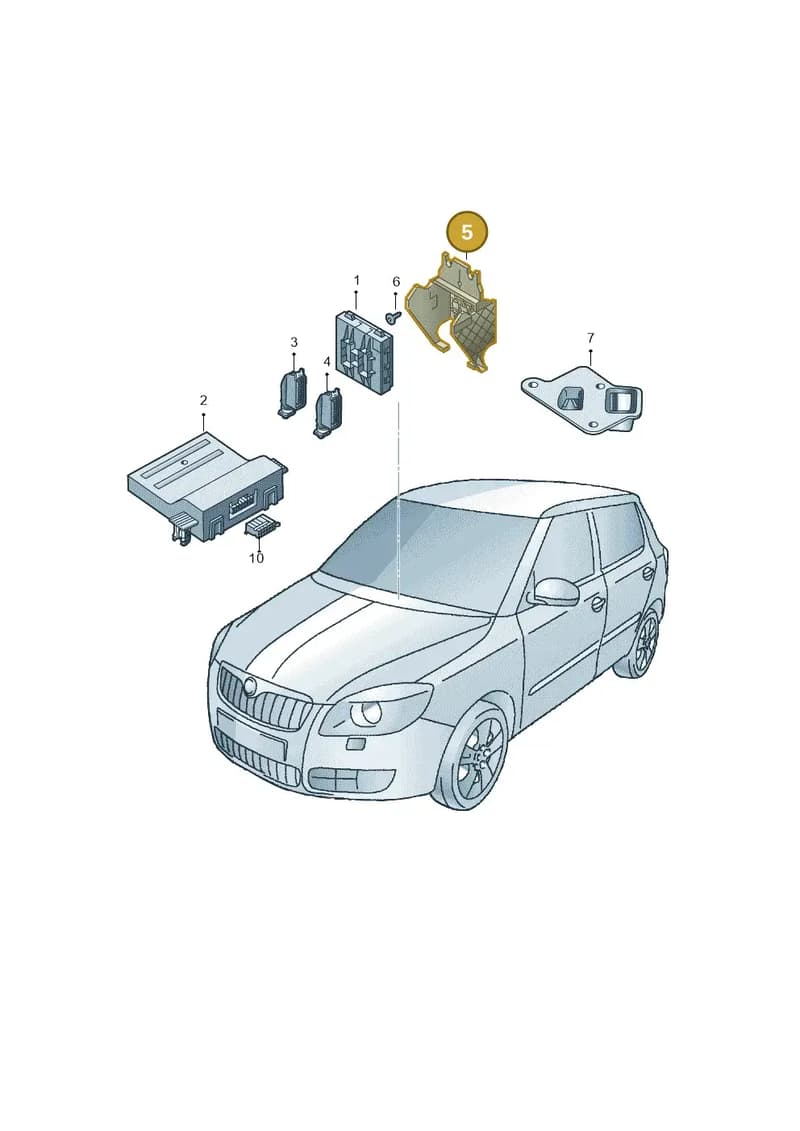 6R0907371C — Skoda Fabia Ambiente (2009-2013) diagram 697937200, position 5