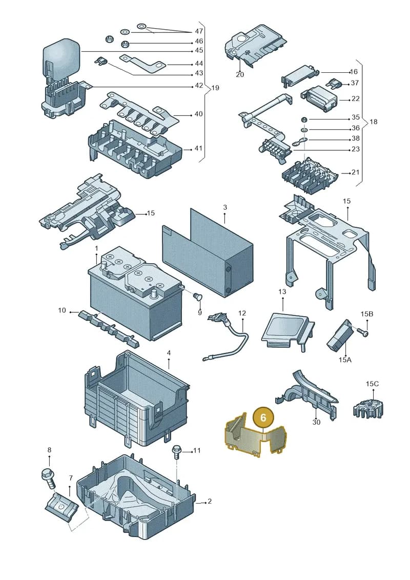 6R0915335A — Skoda Roomster (2010-2015) diagram 697915000, position 6