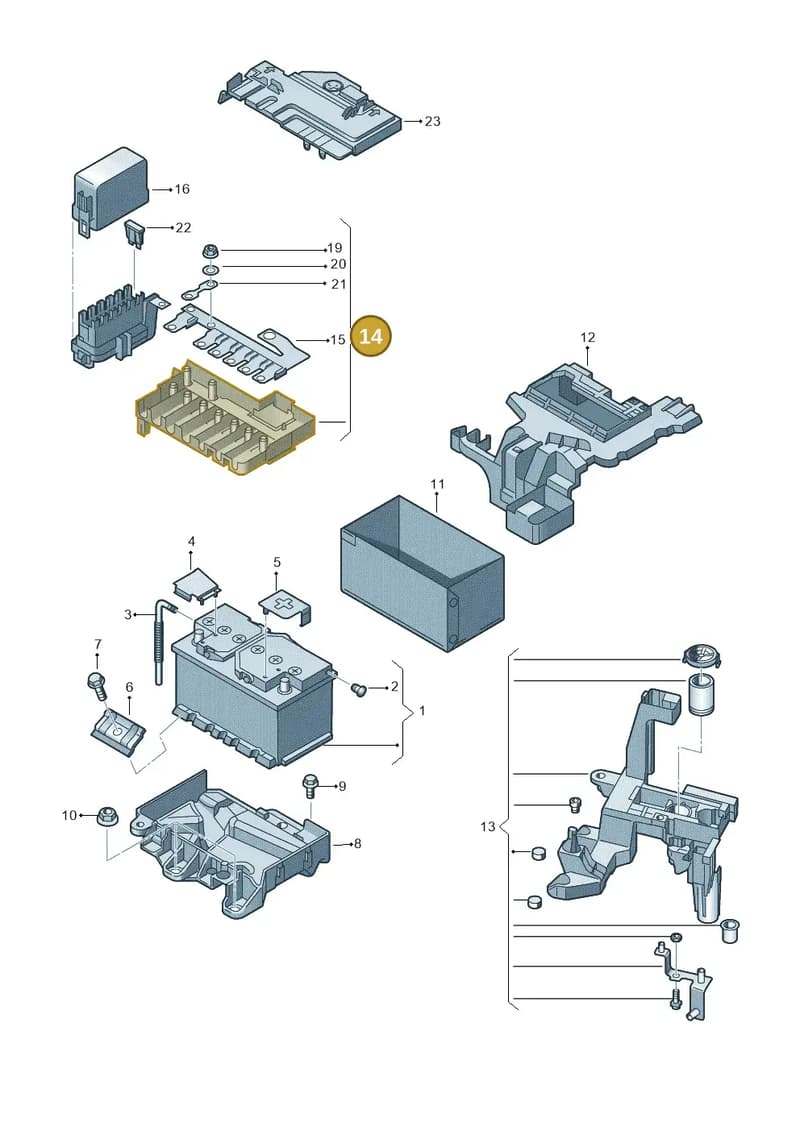 6R0937548F — Volkswagen Polo (2012-2014) diagram 672915100, position 14
