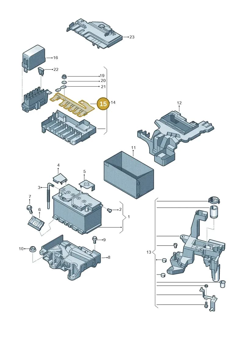 6R0937629C — Volkswagen Polo (2012-2014) diagram 672915100, position 15