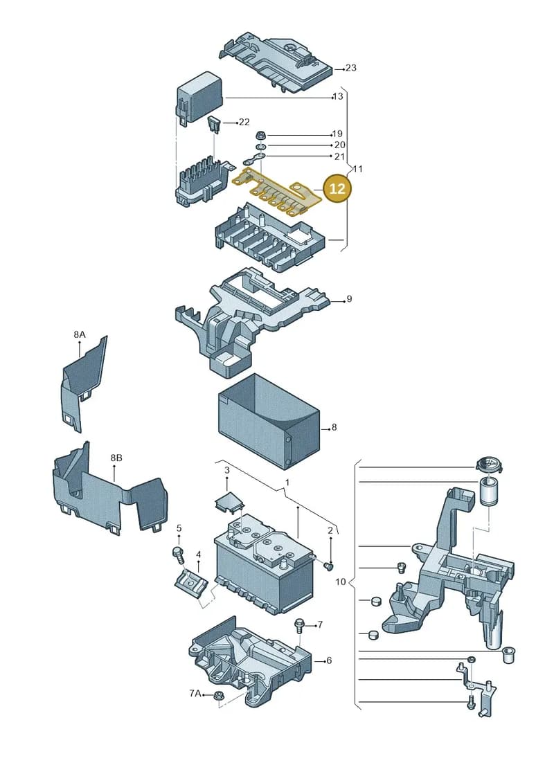 6R0937629C — Volkswagen Polo (2012-2014) diagram 672915200, position 12