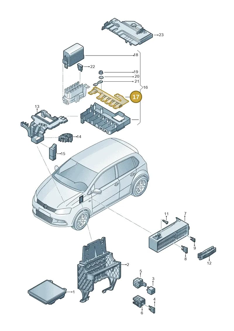 6R0937629C — Volkswagen Polo (2014-2022) diagram 794937000, position 17