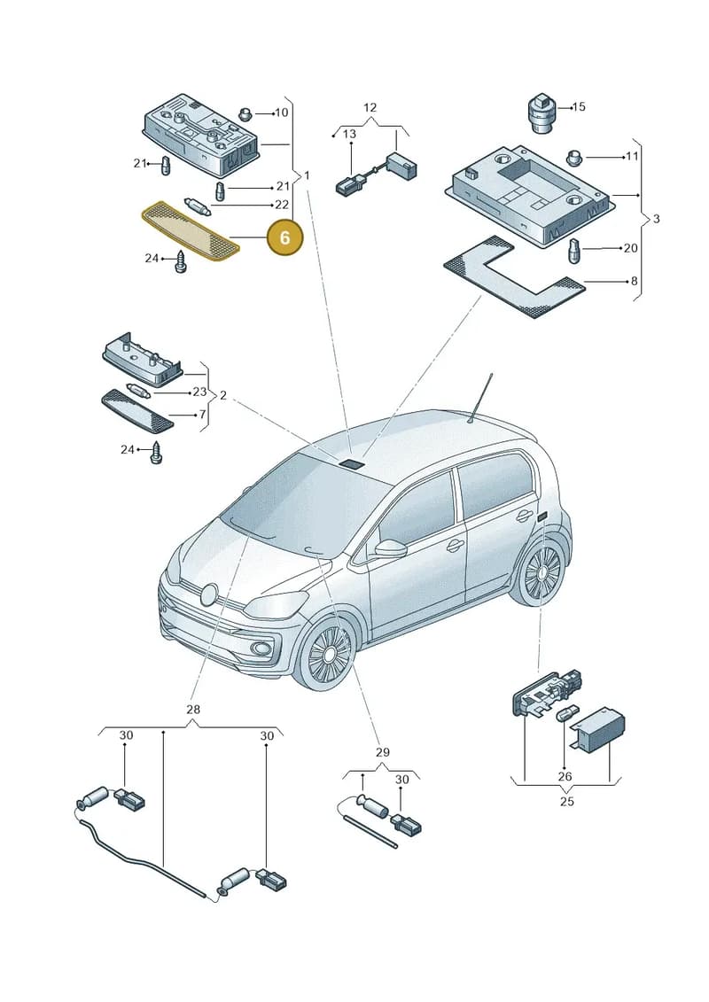 6R0947125 — Volkswagen up! (2016-2023) diagram 892947000, position 6
