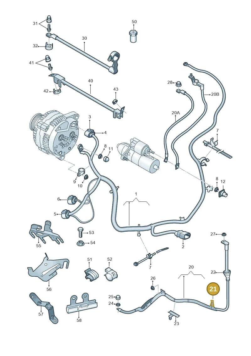6R0971615H — Audi A1 Sportback (2010-2015) diagram 708972000, position 21