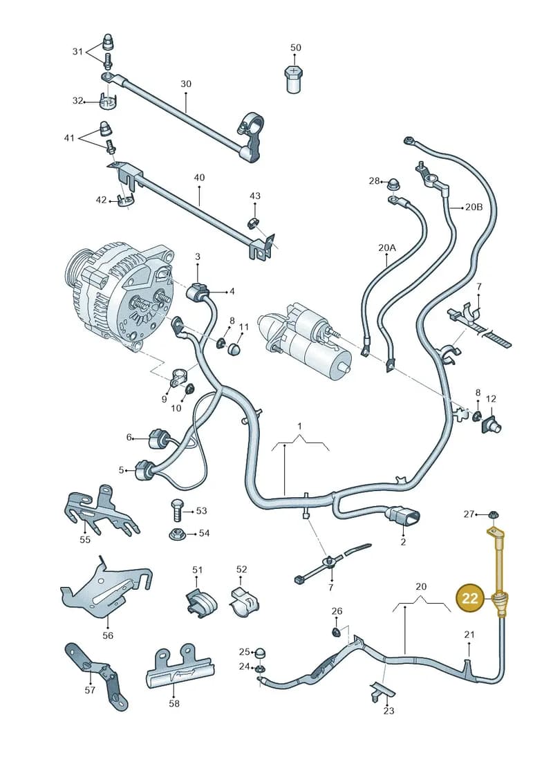 6R0971841 — Audi A1 Sportback (2010-2015) diagram 708972000, position 22