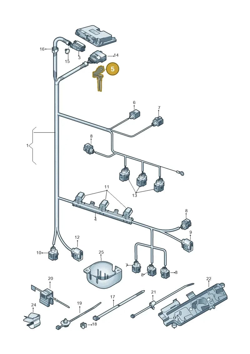 6R0971848 — Volkswagen Polo (2012-2014) diagram 747971030, position 5