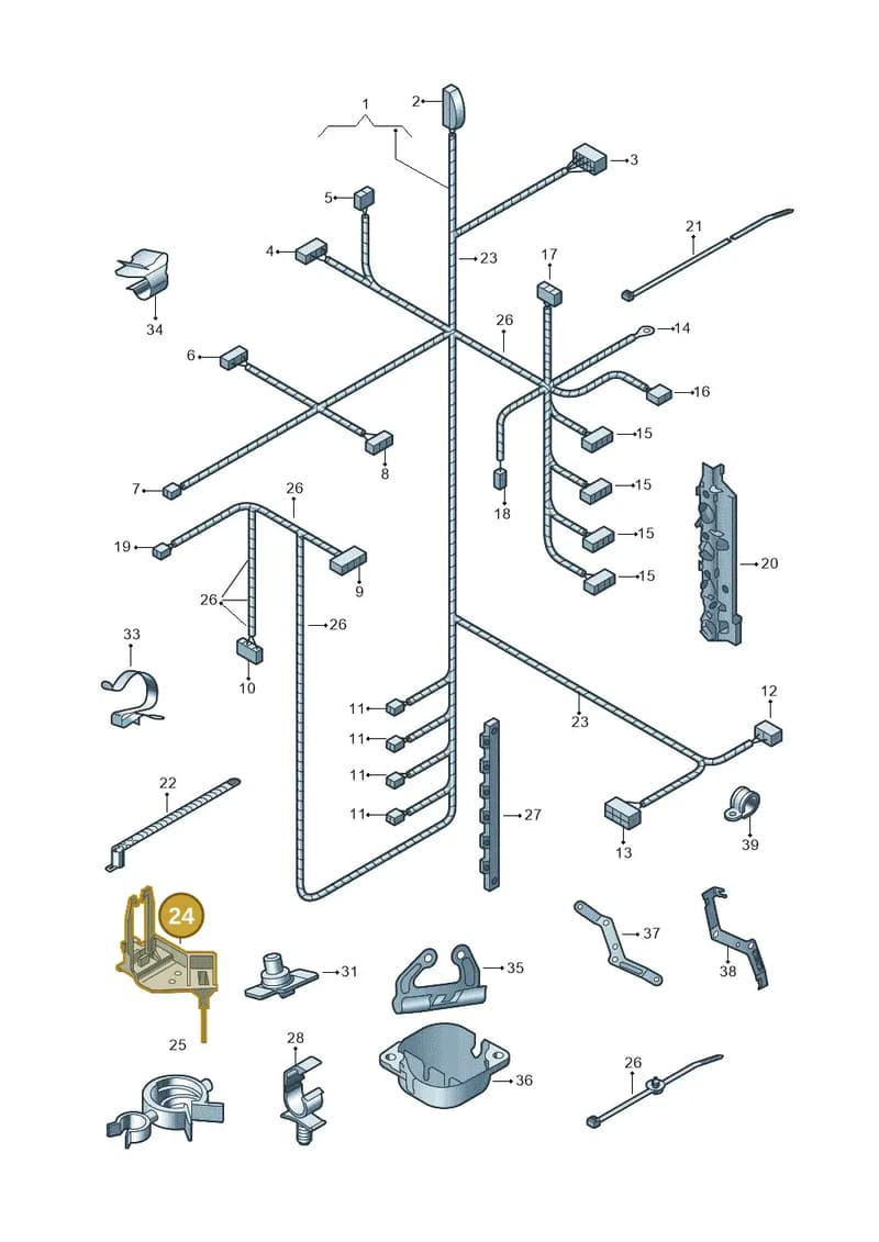 6R0971848 — Volkswagen Polo (2012-2014) diagram 747971080, position 24