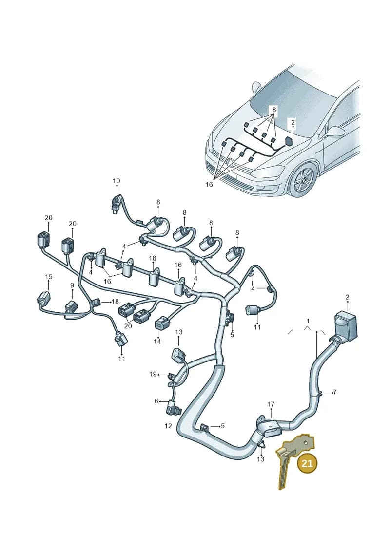 6R0971848 — Volkswagen Golf (2015-2019) diagram 867971120, position 21